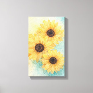 Zonnebloemen op Canvas Afdruk