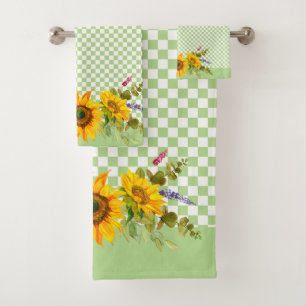 Zonnebloemen op het bord bad handdoek
