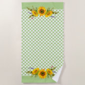 Zonnebloemen op het bord strandlaken (Voorkant)