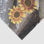 Zonnebloemen op inktvis tissuepapier (Detail)