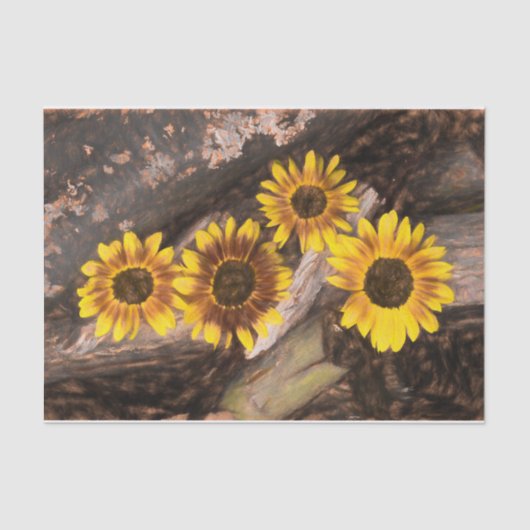 Zonnebloemen op inktvis tissuepapier (Voorkant)