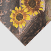 Zonnebloemen op inktvis tissuepapier (Detail)