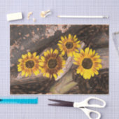 Zonnebloemen op inktvis tissuepapier (Craft)