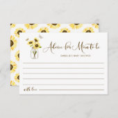 Zonnebloemen op Mason Jar willen dat mama wordt Advieskaart (Voorkant / Achterkant)