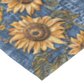 Zonnebloemen op nep denim tafelkleed (Gekanteld)