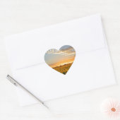 Zonnebloemen op Sunset Hart Sticker (Envelop)