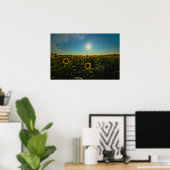 Zonnebloemen op Sunset Poster (Thuiskantoor)