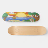 zonnebloemen, paddenstoelen en vlinders skateboard (Horizontaal)