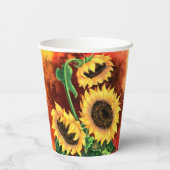 Zonnebloemen papieren bekers (Achterkant)
