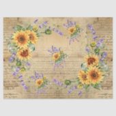 Zonnebloemen  Perkament Achtergrond Decoupage Tissuepapier (Voorkant)