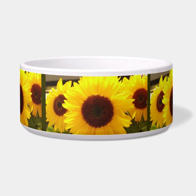 Zonnebloemen Pet Bowl Voerbakje (Voorkant)