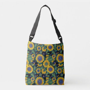 Zonnebloemen Petrikivka Oekraïense volks kunst Crossbody Tas