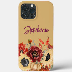 Zonnebloemen Pompoenen Bourgondië Herfst Bloem Naa iPhone 13 Pro Max Hoesje