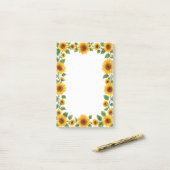 Zonnebloemen Post-it® Notes (Op bureau)