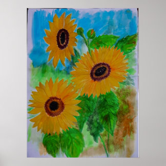 zonnebloemen poster