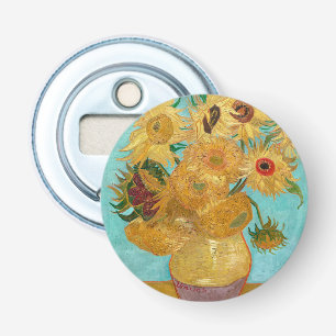 Zonnebloemen, Postimpressionistische Stilleven Sch Button Flesopener