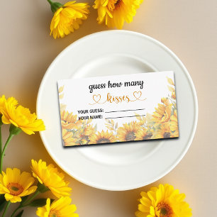 Zonnebloemen raden hoeveel kussen bruids spel informatiekaartje