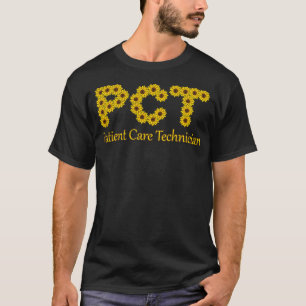 Zonnebloemen Retro Chic Letters PCT PatiëntenCare T-shirt
