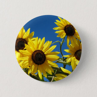 Zonnebloemen Ronde Button 5,7 Cm