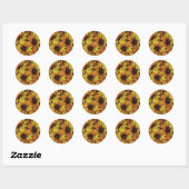 Zonnebloemen Ronde Sticker (Vel)