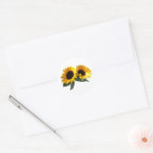 Zonnebloemen Ronde Sticker (Envelop)