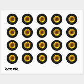 Zonnebloemen Ronde Sticker (Vel)