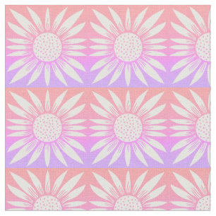Zonnebloemen Roze Tile Patroon Stof