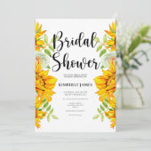 Zonnebloemen Rozen Bridal Shower Invitation Kaart (Staand voorkant)