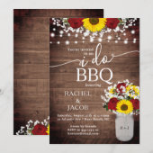 Zonnebloemen Rozen Mason Jar I Do BBQ Verloving Kaart (Voorkant / Achterkant)