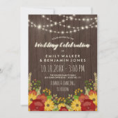 Zonnebloemen Rozen Slingerlichten Rustieke Schuur Kaart (Voorkant)