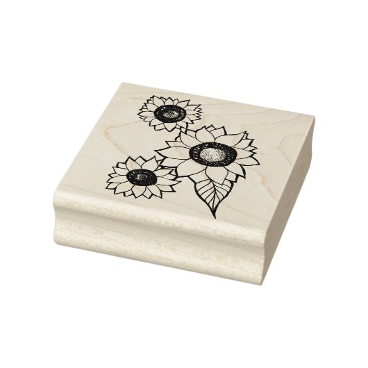 Zonnebloemen Rubberstempel (Stempel)