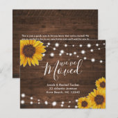 Zonnebloemen Rustic Foto Moving Announcard (Voorkant / Achterkant)