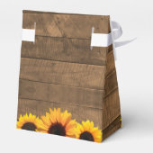 Zonnebloemen & Rustiek Hout Bruiloft Favor Box Bedankdoosjes (Achterkant)