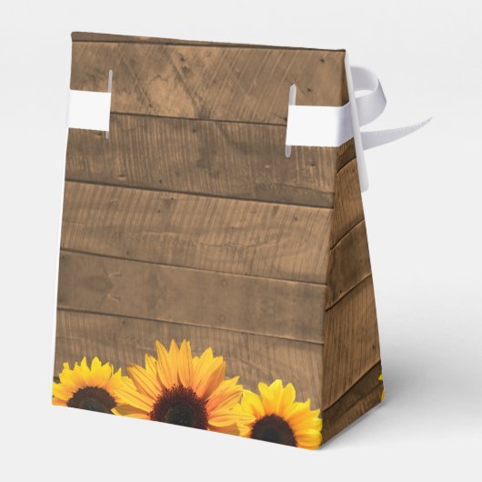 Zonnebloemen & Rustiek Hout Bruiloft Favor Box Bedankdoosjes (Achterkant)
