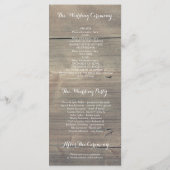 Zonnebloemen Rustiek Hout Kant Trouwprogramma's Programma (Achterkant)