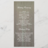 Zonnebloemen Rustieke Country Barn Wedding Program Programma (Achterkant)