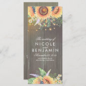 Zonnebloemen Rustieke Country Barn Wedding Program Programma (Voorkant / Achterkant)