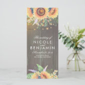 Zonnebloemen Rustieke Country Barn Wedding Program Programma (Staand voorkant)