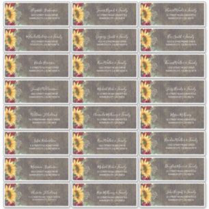 Zonnebloemen Rustieke Herfst Gastennamen Adresetik Sticker