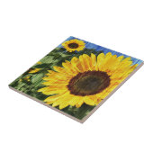 Zonnebloemen Schilderd hek Tegeltje (Zijkant)