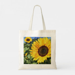 Zonnebloemen Schilderd hek Tote Bag