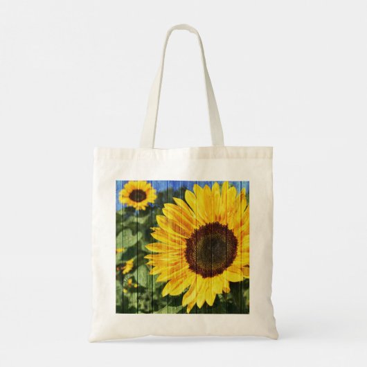 Zonnebloemen Schilderd hek Tote Bag (Achterkant)
