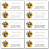 Zonnebloemen script individuele gast adresetikette sticker (Voorkant)
