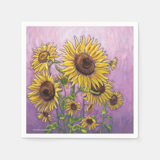 Zonnebloemen Servet (Voorkant)