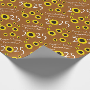 Zonnebloemen Sinaasappel van de Gradupartij Rust Cadeaupapier