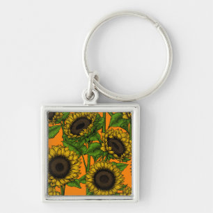 Zonnebloemen Sleutelhanger