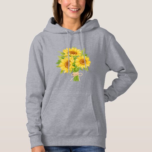 zonnebloemen speciaal voor haar hoodie (Voorkant)