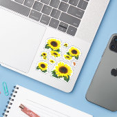 Zonnebloemen Sticker (Laptop met iPhone)