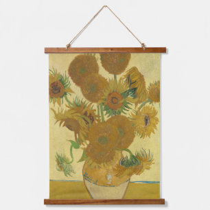 Zonnebloemen, Stilleven Olieverf Schilderij, Van G Hangend Wandkleed
