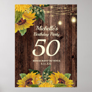 Zonnebloemen String Licht 50th Elke zondag Poster
